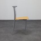4x Postmoderne Eetkamerstoel Chrome & Plywood Segis, 90s thumbnail 15