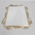 Vintage Geslepen Spiegel In Aluminium Frame thumbnail 8