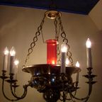 Antieke Verzilverde Godslamp, Kerk Lamp Met Engelen thumbnail 7