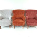 Vintage Theo Ruth Artifort Dames Licht Grijs Corduroy thumbnail 11