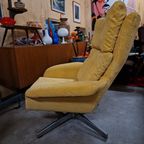 60's Nieuw Bekleed Vintage Draaifauteuil Draaistoel Geel thumbnail 7