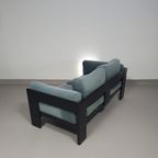 Two-seat Sofa “bastiano” From Afra & Tobia Scarpa For Gavina, Italy 60s. Black Solid Wood Frame A thumbnail 18