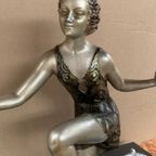 Beeldje "Meisje Met Een Geit". Art Deco. thumbnail 8