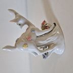 Vintage Beeldje Hertje Porselein Hert Met Bloemen thumbnail 3