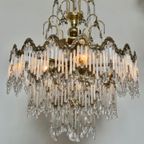Art Nouveau Stijl Kroonluchter Hanglamp Vintage Staafjes Lamp Kristal Swarovski thumbnail 4