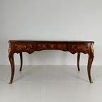 Louis Xv Dubbelzijdig Mahonie En Palissander Plat Bureau thumbnail 3