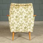 Vintage Clubfauteuils – Velours Bladmotief – Jaren 60 thumbnail 10