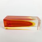 Murano Sommerso - Flavio Poli - Facet Geslepen - Rood - Oranje - 1960'S thumbnail 5