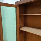 Vintage Antieke Boekenkast Wandkast Servieskast Kast Vitrinekast. thumbnail 11