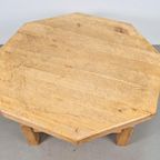 Brutalistische Eiken Salontafel Achthoek Rustiek Japandi ´60 thumbnail 11
