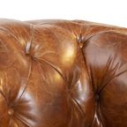 Vintage Chesterfield Club Fauteuil Cognac Leer thumbnail 5