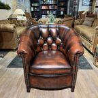 Engelse Springvale Chesterfield 3 Zits Bank + Fauteuil Rossendale Rood Bruin thumbnail 9