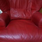 Rood Leren Lounge Fauteuil Door Calia Italia, 1990S thumbnail 12