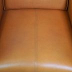 Prachtige Rundleren Artdeco Design Fauteuil/ Armchair. Hoog Comfort En Unieke Details thumbnail 7