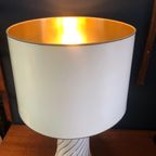 Hollywood Regency Lamp Xxl (71 Cm) , Italiaans Design Jaren 70 -80 , Keramiek En Messing , Goudkl thumbnail 9