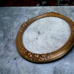 Vintage 'Gouden' Spiegel /Ovalen Spiegel thumbnail 3