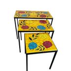 Set Van 3 Vintage Nesting Tables / Tegeltafeltjes thumbnail 8