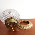 Vintage Hollywood Regency Plafonniere Glas/Goud, Italie  Jaren '70 thumbnail 4
