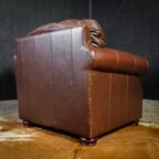 Vintage Grote Lederen Fauteuils – Donkerbruin thumbnail 7