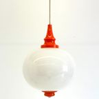 Space Age Hanglamp Met Melk Glas Bol thumbnail 9