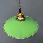 Groen Emaille Hanglamp Met Messing Armatuur thumbnail 6