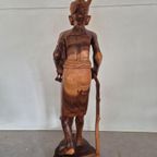 Groot Balinees Beeld Man Met Haan Bali Hout 105 Cm thumbnail 13