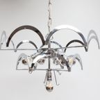 Vintage Hanglamp 6 Lichtpunten Rookglazen Schijven thumbnail 3