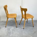 Set Vintage Stoelen Jaren 6O Keukenstoel Hout thumbnail 4