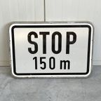 Vintage Duits Industrieel Stop Verkeersbord thumbnail 2