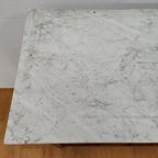 Vintage Frans Dressoir Commode, Ladekast Badkamermeubel Met Marmer Blad 110 thumbnail 8