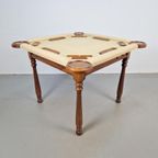 Valenti Noten Hout Kalfs Leren Speeltafel Bridgetafel 4 Pers thumbnail 18