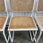 Zes Vintage Cesca Design Stoelen, Witte Uitvoering, 1980's thumbnail 3