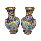 Vintage Set Cloisonné Vazen thumbnail 2