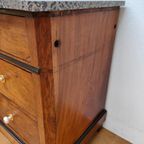 Vintage Frans Dressoir Commode Ladekast Badkamermeubel Met Marmer Blad 811 thumbnail 11