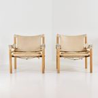 Safari Sirocco Easy Chairs From Arne Norell In Light Peach Leather thumbnail 2