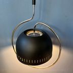 Dijkstra Space Age Hanglamp Met Chrome Frame En Zwart Metalen Kap thumbnail 5