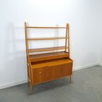 Teak Fineer Kast Uit Zweden Met Lades, Legplank En Uitschuifbare Plank thumbnail 17