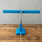 Fel Blauwe Vintage Mid Century Glamor Bureaulamp Uit Japan thumbnail 9