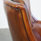 In Correcte Staat Verkerende Tijdloze Schapenleren Fauteuil/armchair Met Prachtige Warme Kleuren thumbnail 9