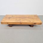 Brutalistische Rechthoekige Eiken Salontafel Frankrijk 1960 thumbnail 10