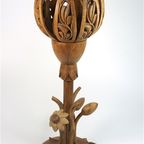 Vintage Houten Lamp Lotus Bloem thumbnail 4