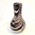 Zwart Witte Vintage Glazen Vaas Moretti Stijl Dorotheenhütte thumbnail 5