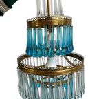 Vintage Blauwe Teardrop Luster / Chandelier / Hanglamp thumbnail 7