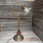 Messing Leeslamp / Bureaulamp, Met Verstelbare Bovenkant. thumbnail 2