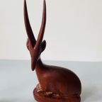 Teak Houten Neushoorn En Antilope. Teak Dieren. Teak Houten Dieren. thumbnail 3