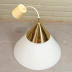 Vintage Melkglas En Goud Hanglamp, Glashutte Limburg thumbnail 2