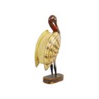 Massief Houten Tropische Vogel Beeld Sculptuur Handbeschilderd 42Cm thumbnail 8