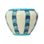 Polychrome Bloempot Vaas Catteau Boch Keramis Art Deco Ca. 1922 thumbnail 12