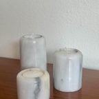 Set Van 3 Marmeren Waxinelichthouders Vintage thumbnail 5