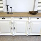 Prachtige Witte Landelijke Vitrine Buffetkast thumbnail 12